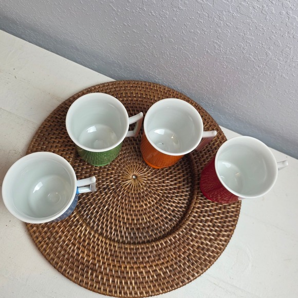 Vintage Corfu Footed Mugs Set of 4 Primary Colors MCM Pedestal Ceramic 3308S - Picture 7 of 8